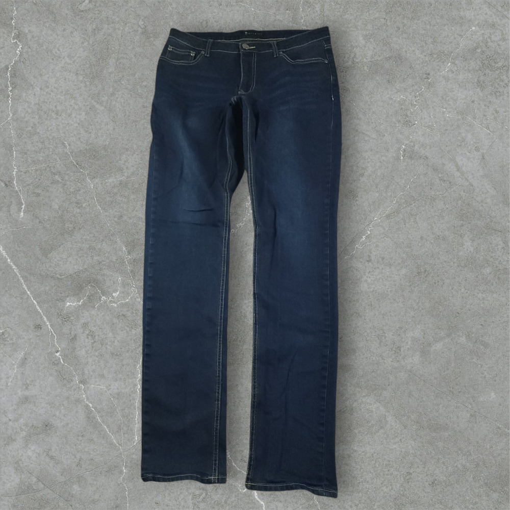 American Tall Jeans 34x36 Mens Carman Tapered Fit Low Rise Stretch Onyx Blue